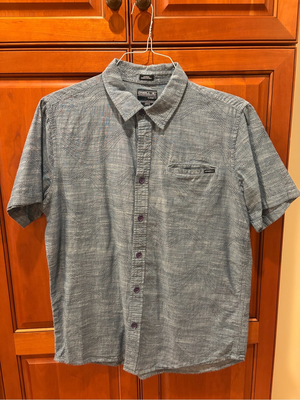 O'Neill Men's Short-Sleeve Button-Down Shirt in  Blue Heather